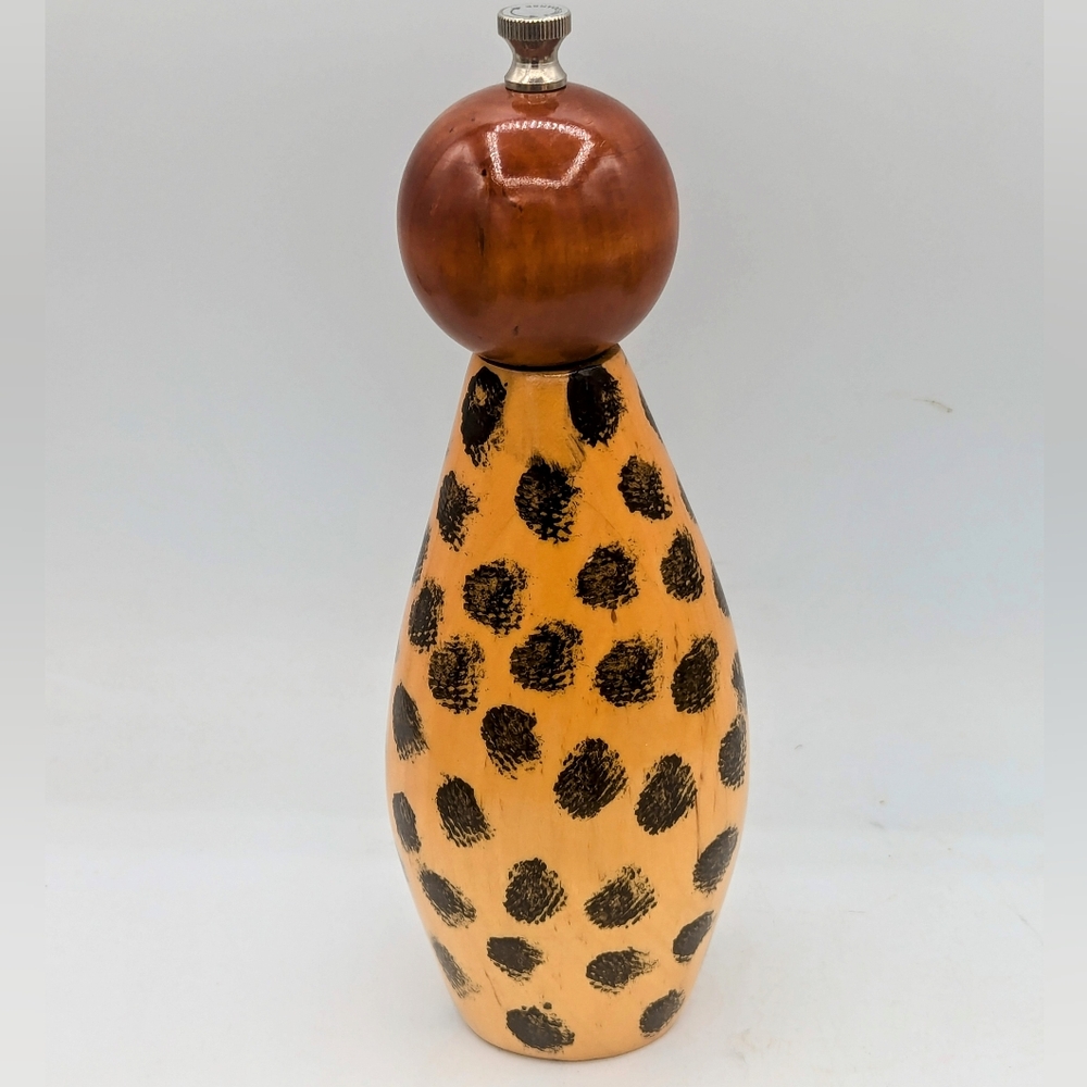 Leopard Print Wooden Pepper Mill